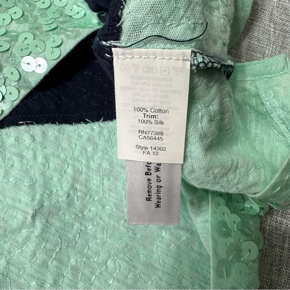 J. Crew Sequin Colorblock Tank Top Blue Green Sleeveless Style XS